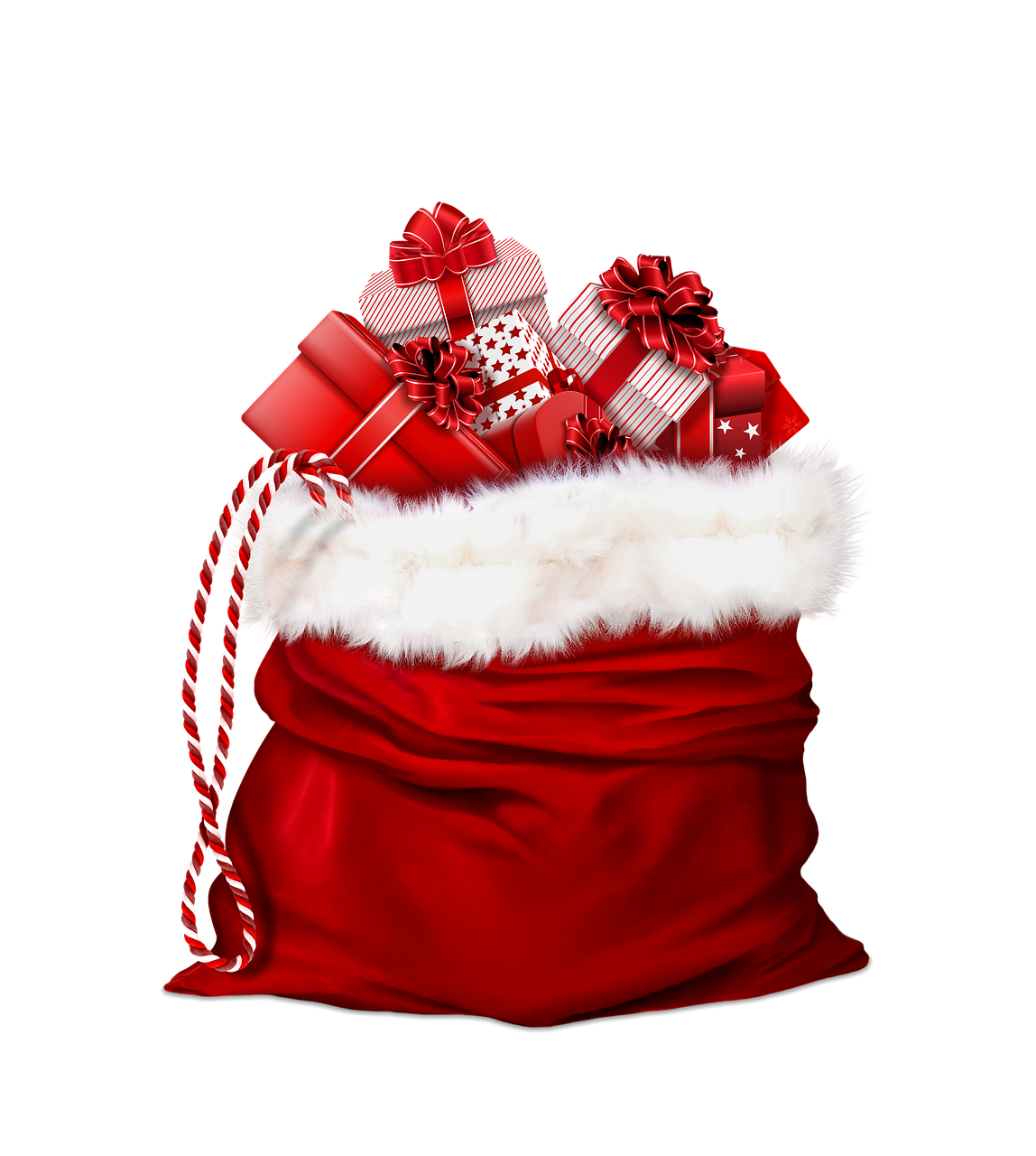 santa claus, gifts, red